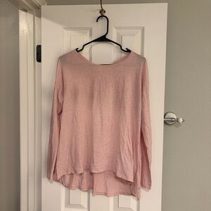 Lululemon Lean Into It Heather Pink Cutout Back Top Size 6